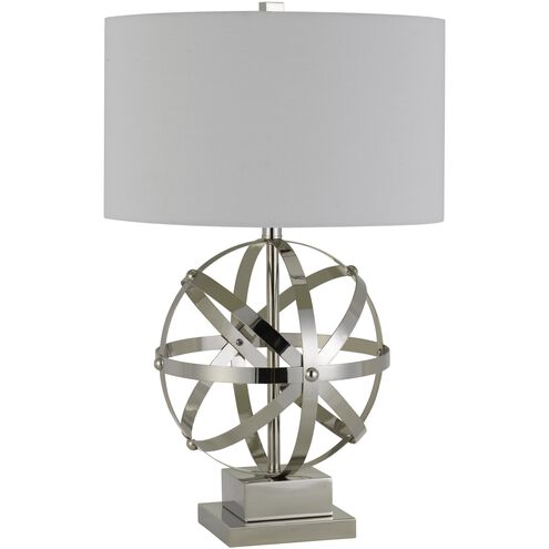 Vittoria 27 inch 150 watt Brushed Steel Table Lamp Portable Light
