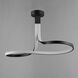 Serpentine LED 13 inch Black Semi-Flush Mount Ceiling Light