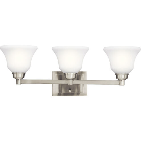 Langford 3 Light 26 inch Brushed Nickel Wall Mt Bath 3 Arm Wall Light in Incandescent