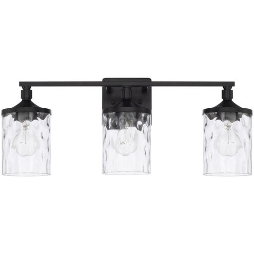 Colton 3 Light 24 inch Matte Black Vanity Light Wall Light