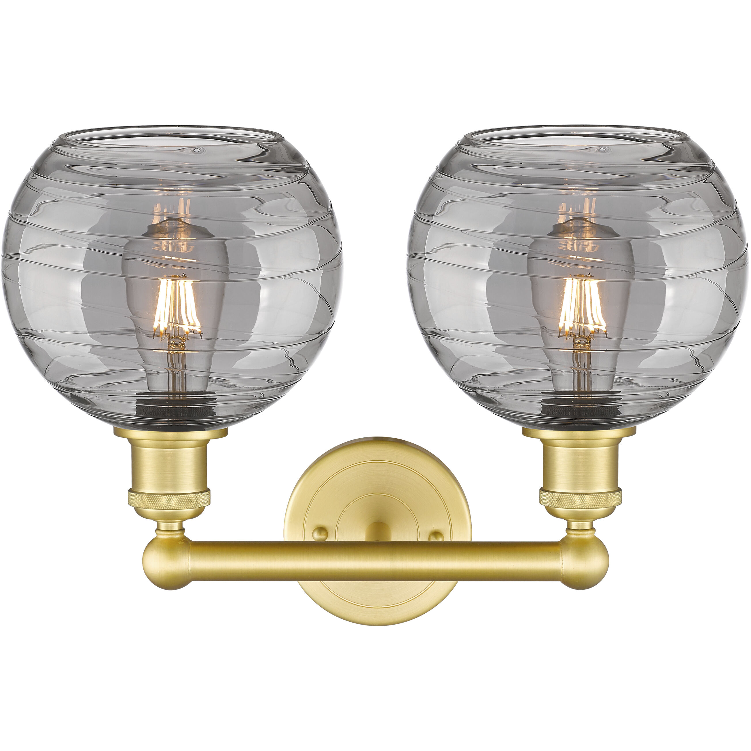 Edison Athens Deco Swirl 2 Light 17 inch Satin Gold Bath Vanity Light Wall Light