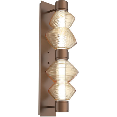 Mesa Mandrel Sconce Wall Light in 3000K LED, Burnished Bronze, Amber Blown Glass