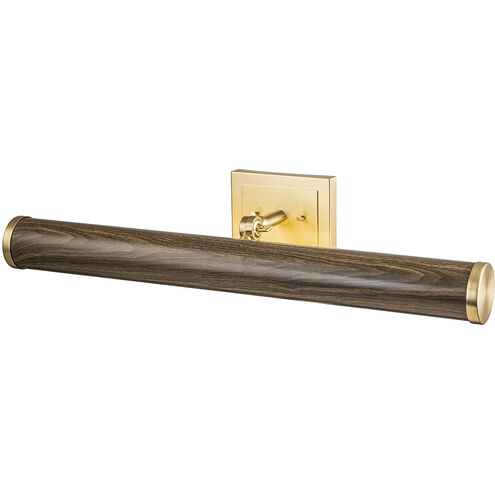 Coates 24 watt 26 inch Dark Wood Finish with Brushed Brass Picture Light Wall Light