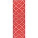 Frontier 96 X 30 inch Bright Red, Ivory Rug