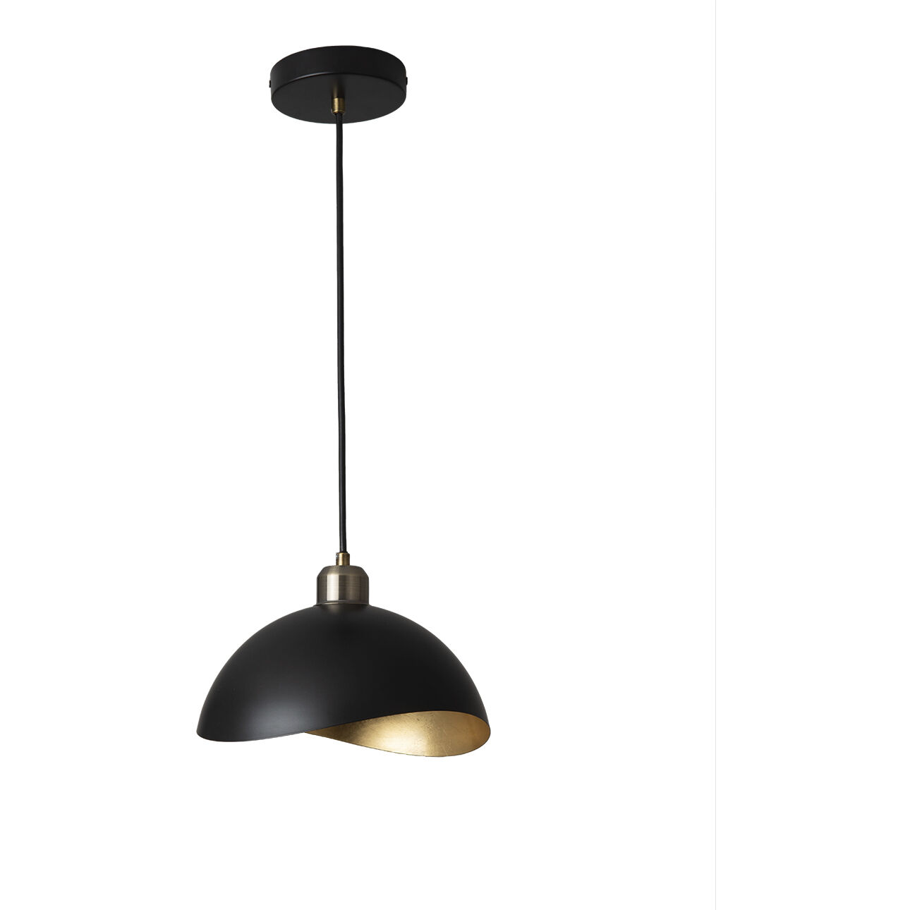 Luna Bella LED 10 inch Matte Black and Weathered Brass Pendant Ceiling Light