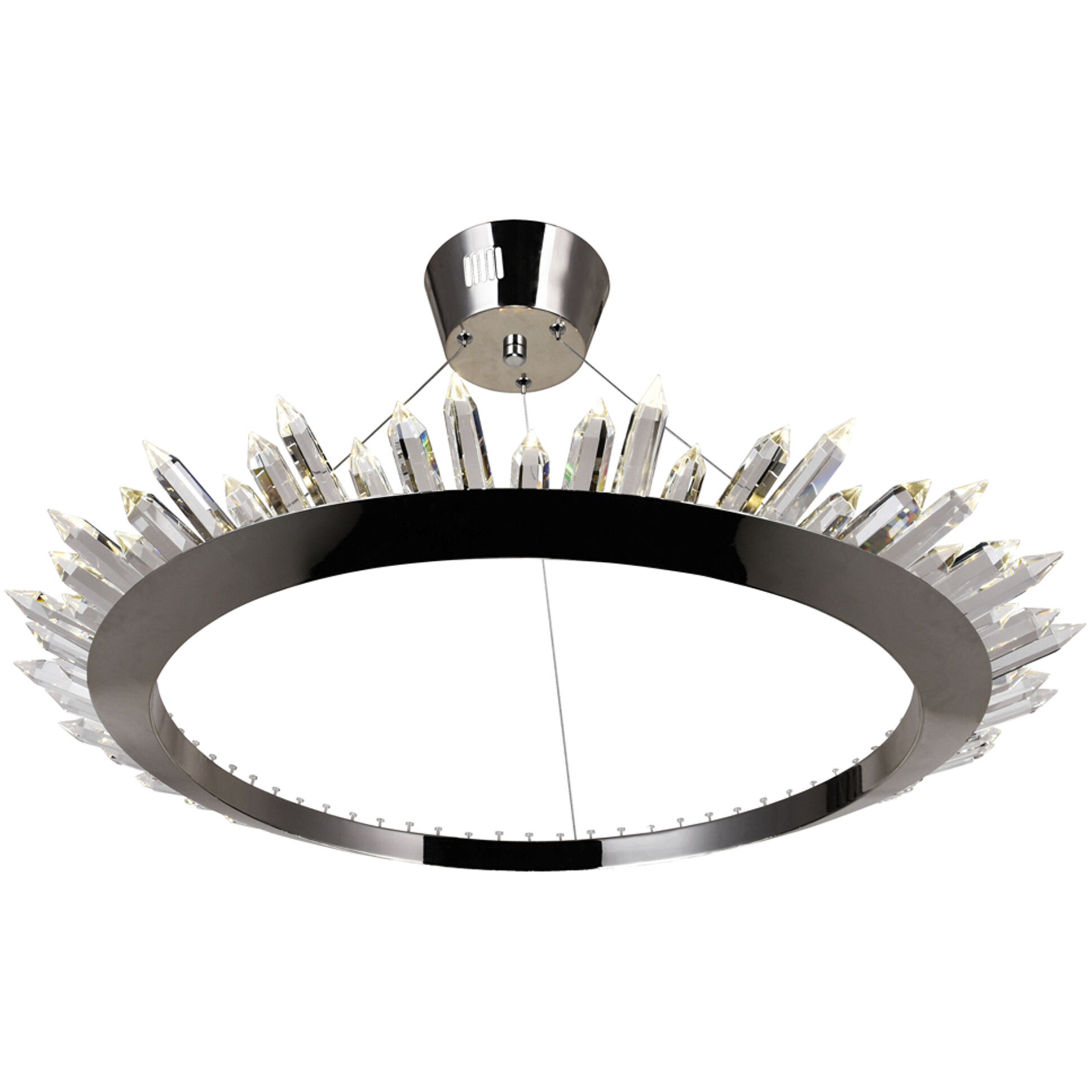 Arctic Queen LED 32 inch Polished Nickel Up Chandelier Ceiling Light