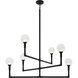 Candlestix 6 Light 37.88 inch Black Chandelier Ceiling Light in Black and Clear