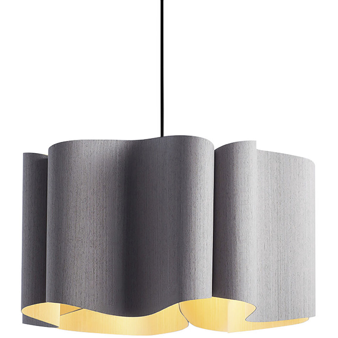 Paulina 1 Light 23.6 inch Black Pendant Ceiling Light in Grey Oak/Ash, 24 in, WEP Collection