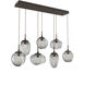 Cosmos LED LED 50.3 inch Flat Bronze Linear Pendant Ceiling Light in 3000K LED, Geo Inner - Smoke Outer, Multi-Port