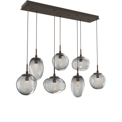 Cosmos LED LED 50.3 inch Flat Bronze Linear Pendant Ceiling Light in 3000K LED, Geo Inner - Smoke Outer, Multi-Port