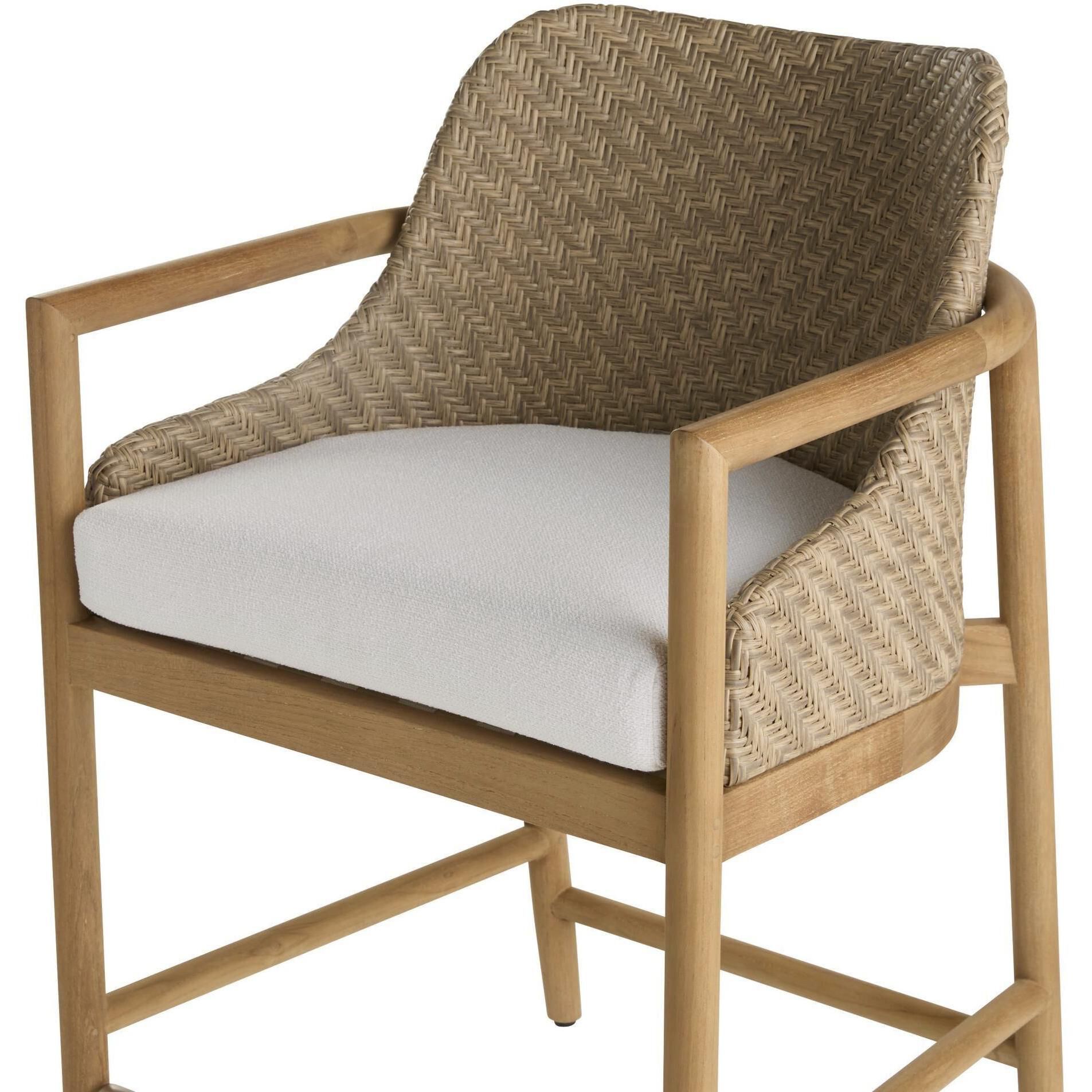 Chilton 36 inch Pearl and Dark Blonde with Natural Outdoor Counter Stool