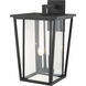 Seoul 3 Light 22.75 inch Black Outdoor Wall Light