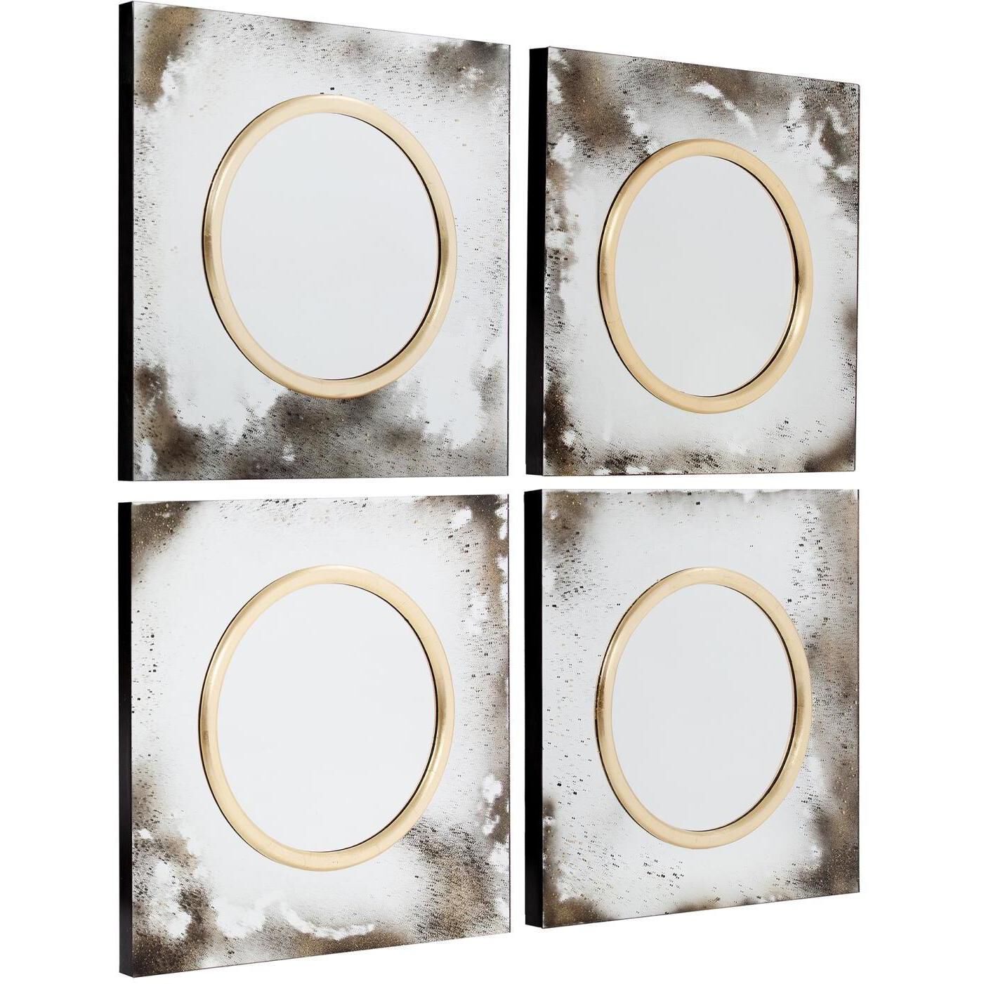 Spectra 23.5 X 2.75 inch Antiqued Silver Mirrors, Set of 4