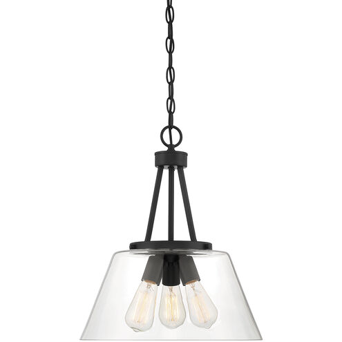 Calhoun 3 Light 15 inch Matte Black Pendant Ceiling Light, Essentials