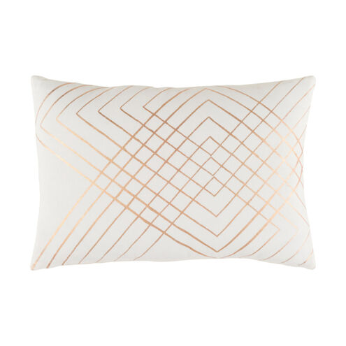 Crescent 22 X 22 inch Cream/Metallic - Copper Pillow Kit