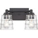 Pulsate 2 Light 13 inch Matte Black Vanity Light Wall Light