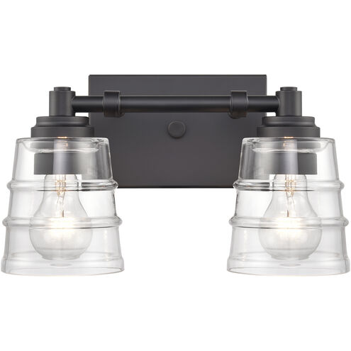 Pulsate 2 Light 13 inch Matte Black Vanity Light Wall Light