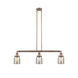 Franklin Restoration Small Bell 3 Light 38 inch Antique Copper Island Light Ceiling Light in Silver Plated Mercury Glass, Franklin Restoration