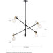 Mantra 4 Light 5 inch Black and Brushed Brass Pendant Ceiling Light