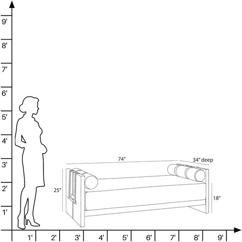 Dominic Porpoise and Willow with Aged Bronze Outdoor Daybed