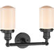 Franklin Restoration Dover 2 Light 14 inch Oil Rubbed Bronze Bath Vanity Light Wall Light in Matte White Glass, Franklin Restoration