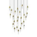 Sultana LED 37 inch Satin Brass and Clear Pendant Ceiling Light