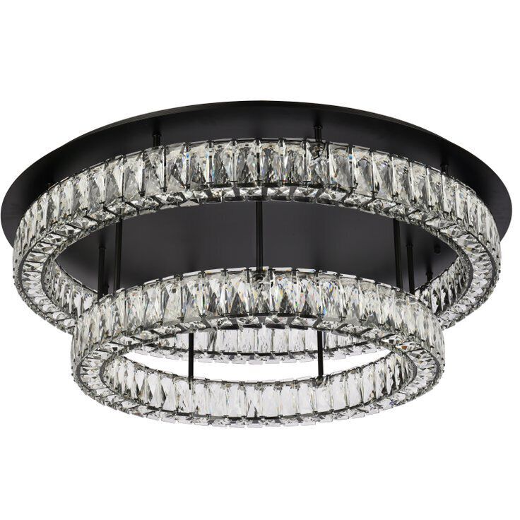 Monroe 2 Light 33 inch Black Flush Mount Ceiling Light 