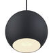 Kuppola 9.25 inch Black with Brushed Nickel Accents Pendant Ceiling Light, Globe