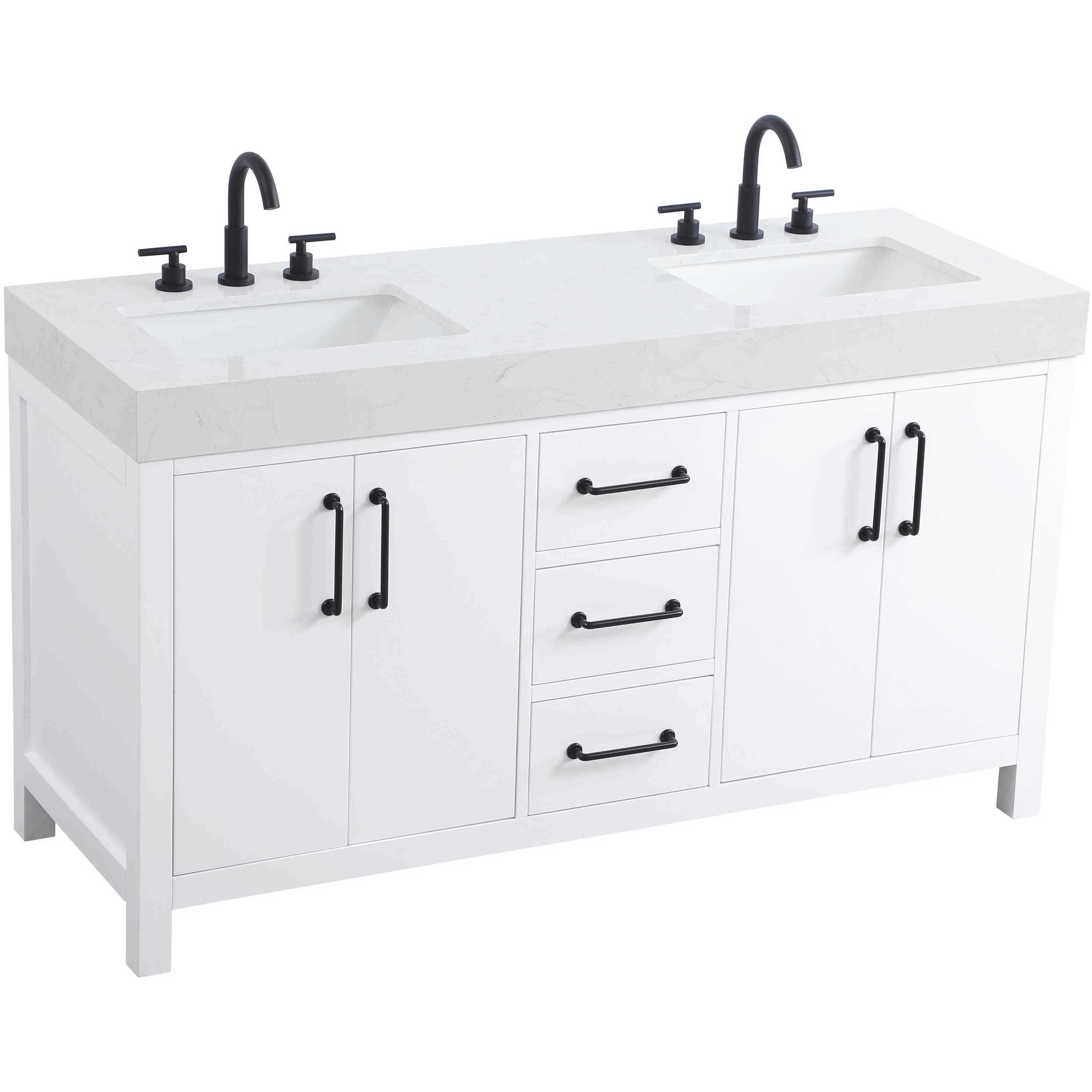 Nathan 60 X 34 inch White Bathroom Vanity Cabinet