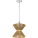 Serena 1 Light 12.13 inch Chrome/Walnut Pendant Ceiling Light in Chrome and Walnut