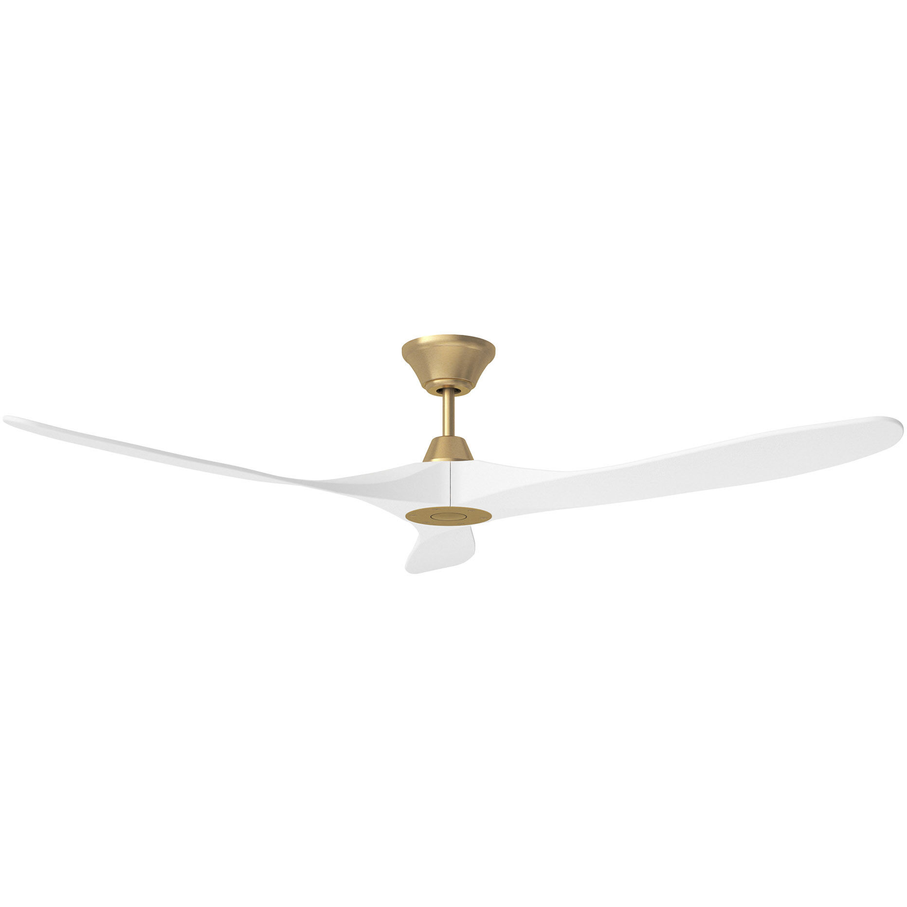 Maverick 60 inch Burnished Brass with Matte White Blades Ceiling Fan in Matte White and Burnished Brass