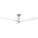 Maverick 60 inch Burnished Brass with Matte White Blades Ceiling Fan in Matte White and Burnished Brass