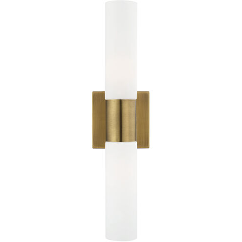 Aero 2 Light 17.75 inch Antique Brass ADA Bath Vanity Wall Light