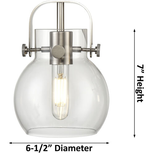 Pilaster II Sphere 3 Light 26.5 inch Matte Black Bath Vanity Light Wall Light in Clear Glass