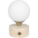 Abril 8.25 inch Travertine and Brass Rechargeable LED Accent Lamp Portable Light