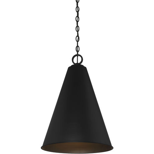 Contemporary 1 Light 18 inch Matte Black Pendant Ceiling Light