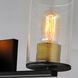 Sleek 4 Light 31 inch Antique Brass/Black Bath Vanity Wall Light