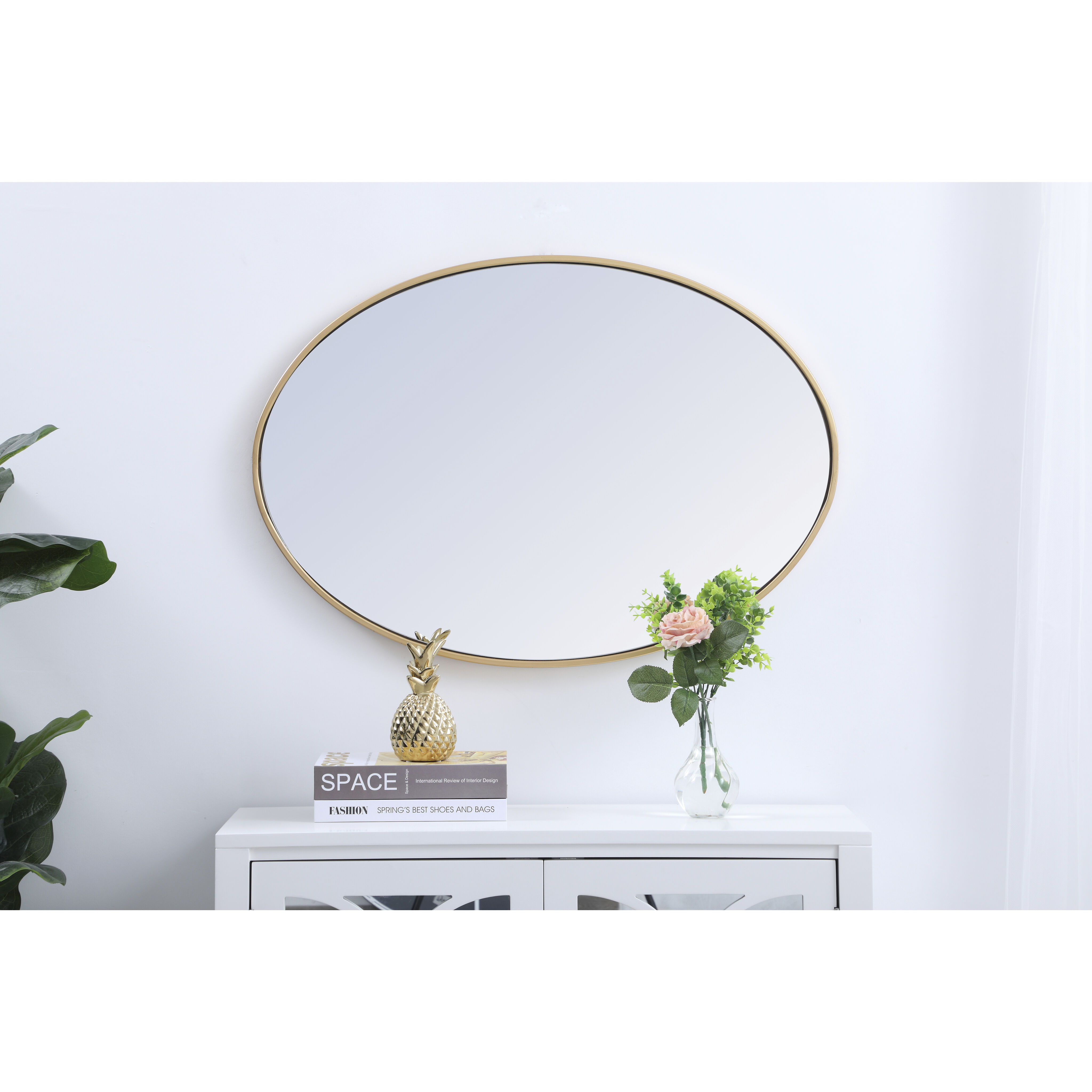 Eternity 34 X 24 inch Brass Wall Mirror