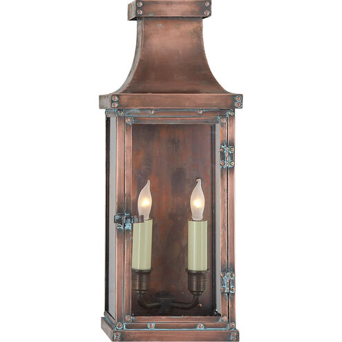 Chapman & Myers Bedford 2 Light 17.25 inch Natural Copper Outdoor Wall Lantern, Medium