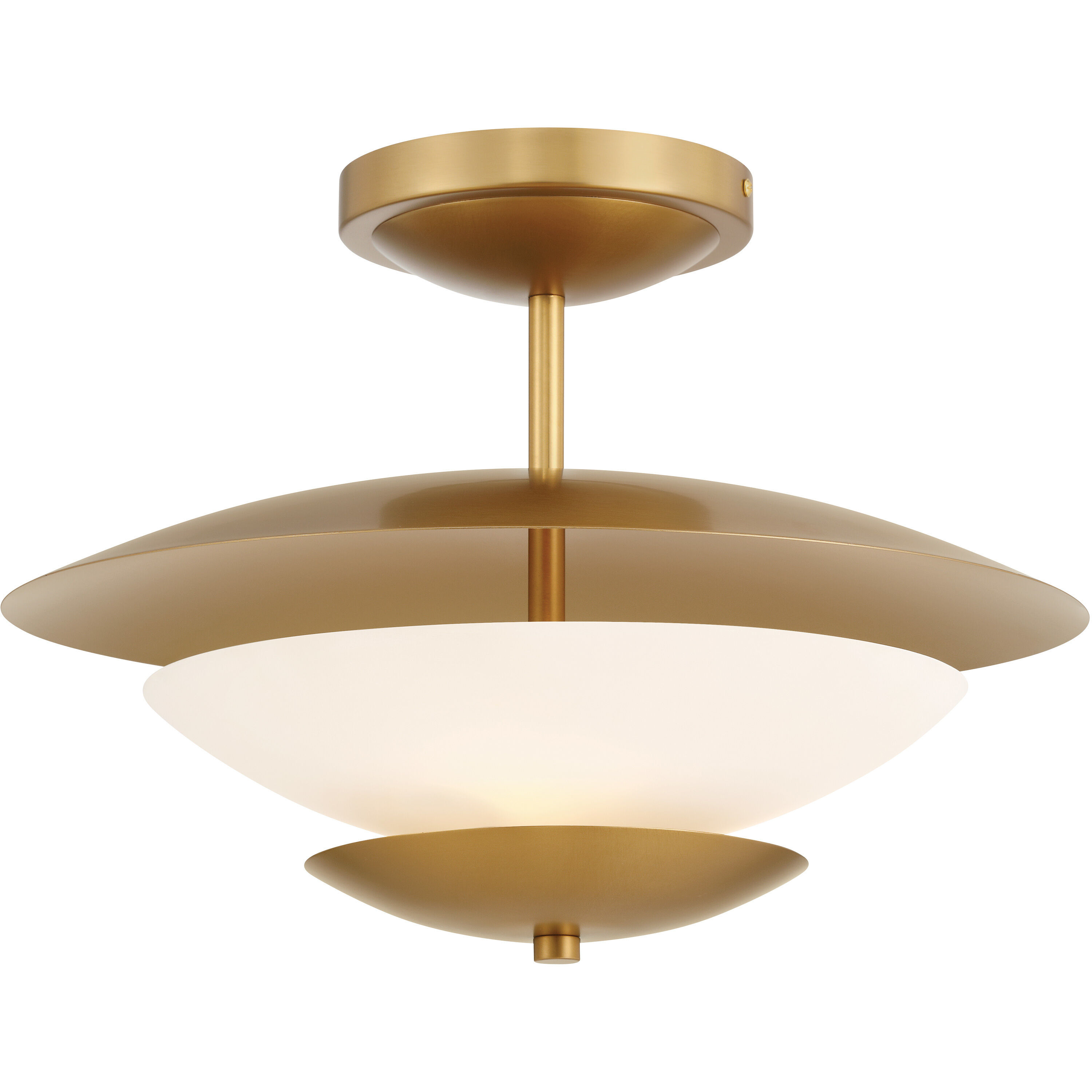 Solara 3 Light 18.25 inch Legacy Brass Semi Flush Ceiling Light