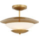 Solara 3 Light 18.25 inch Legacy Brass Semi Flush Ceiling Light
