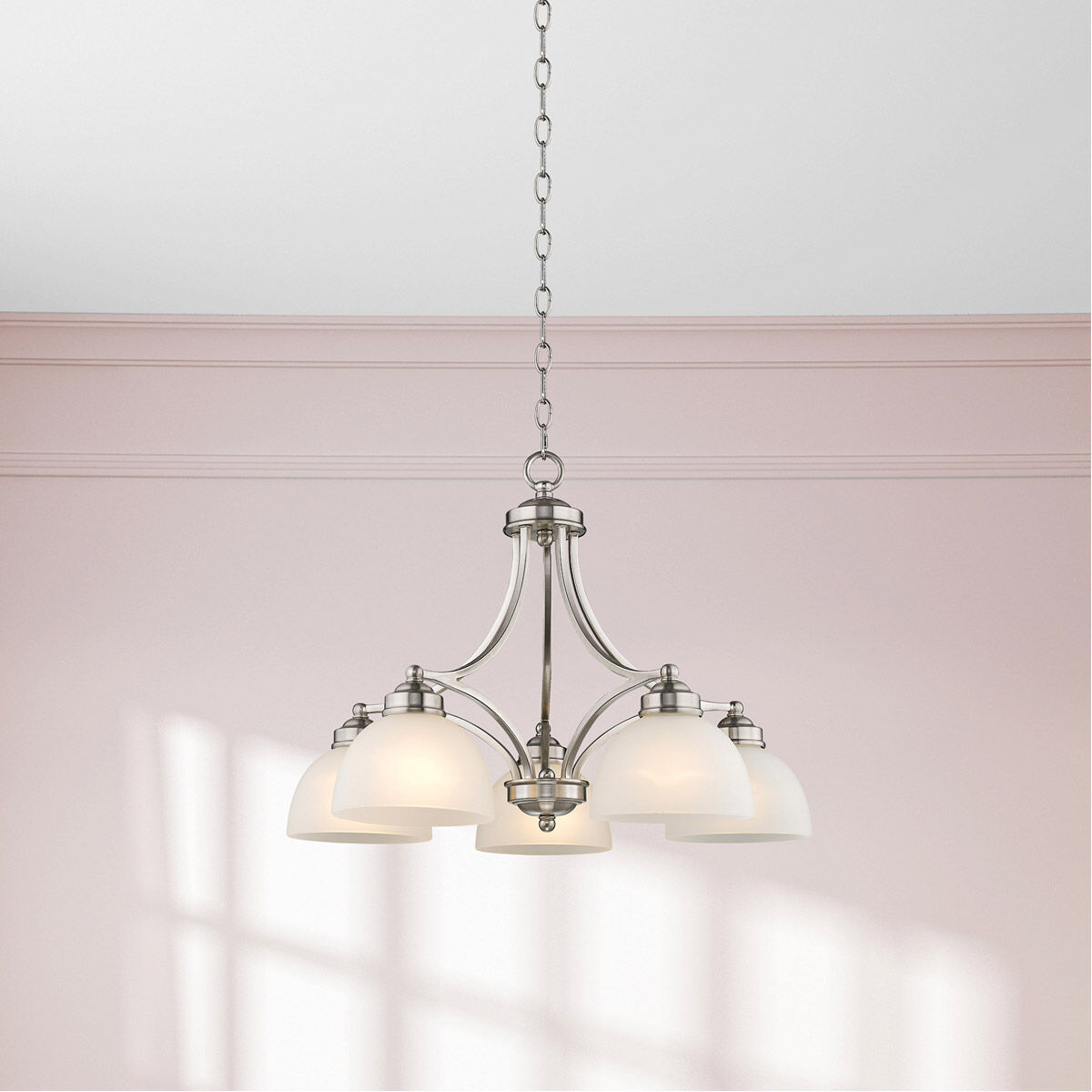 Somerset 5 Light 25 inch Brushed Nickel Chandelier Ceiling Light
