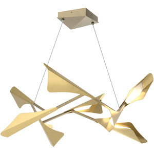 Plume LED 37.6 inch Soft Gold and Modern Brass Pendant Ceiling Light in Soft Gold/Modern Brass