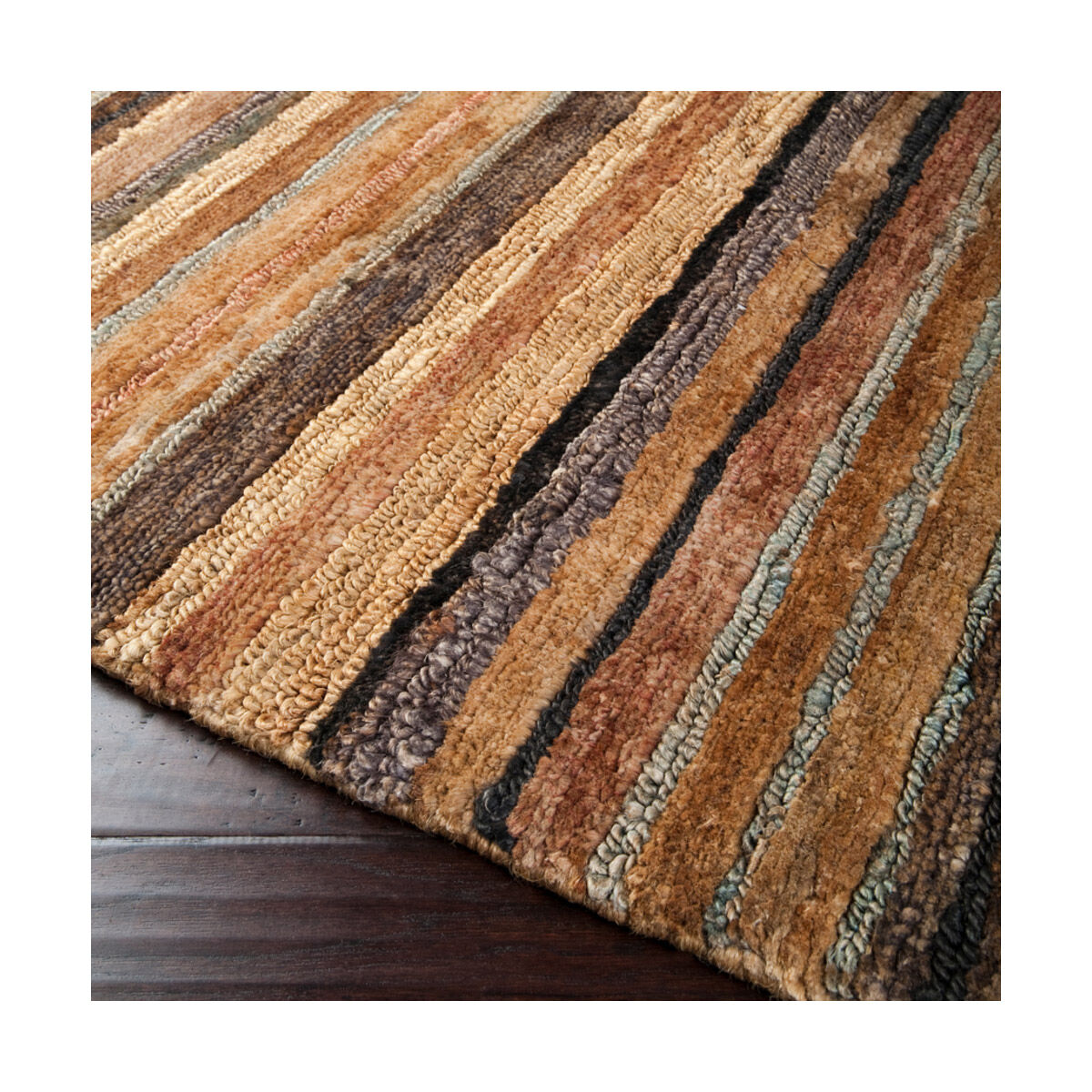 Trinidad 132 X 96 inch Rust/Dark Brown/Camel/Wheat/Light Gray/Bright Red Rugs, Jute