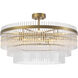 East 12 Light 31.89 inch Antique Brass and Clear Glass Ceiling Lamp Ceiling Light
