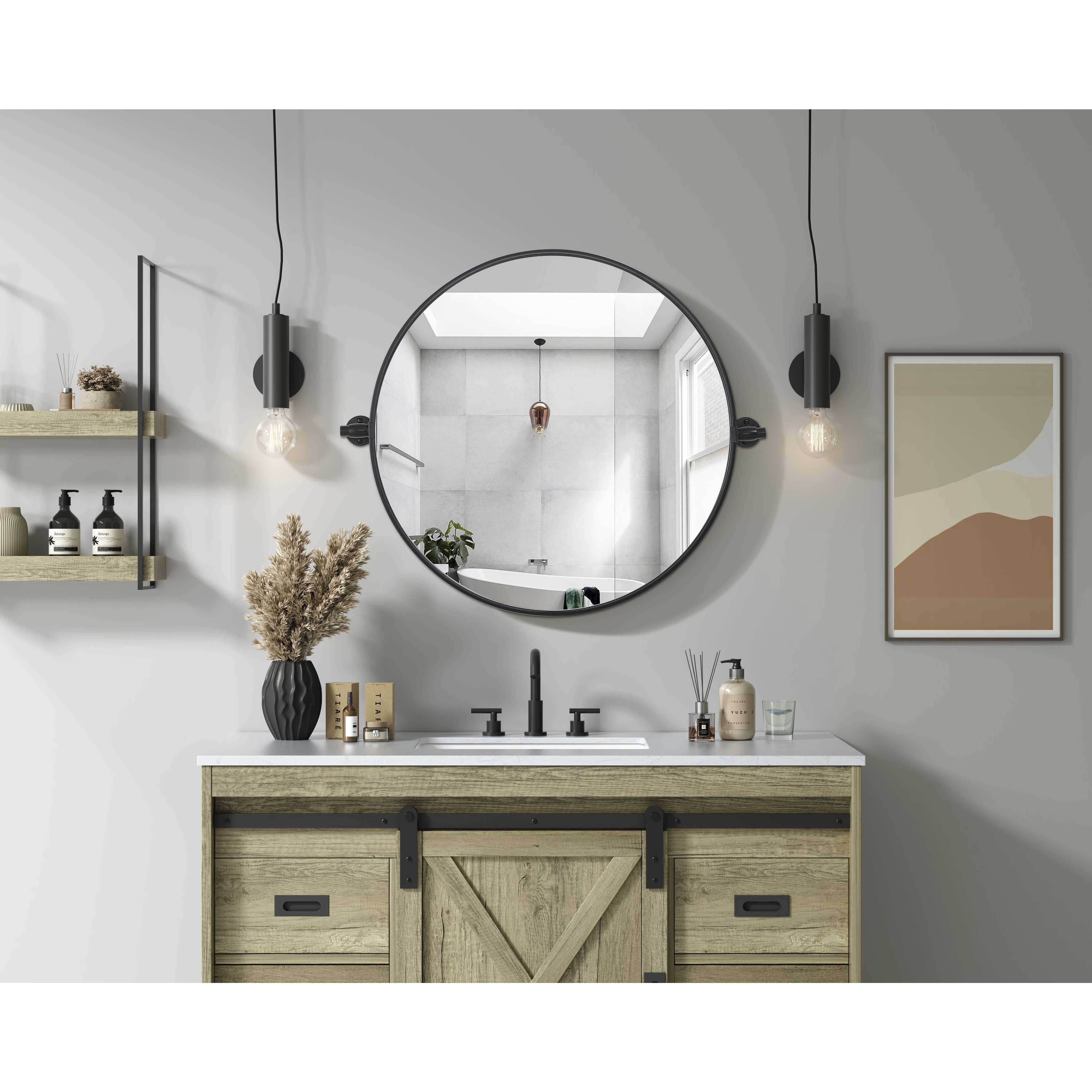 Amoura 24 X 24 inch Black Mirror
