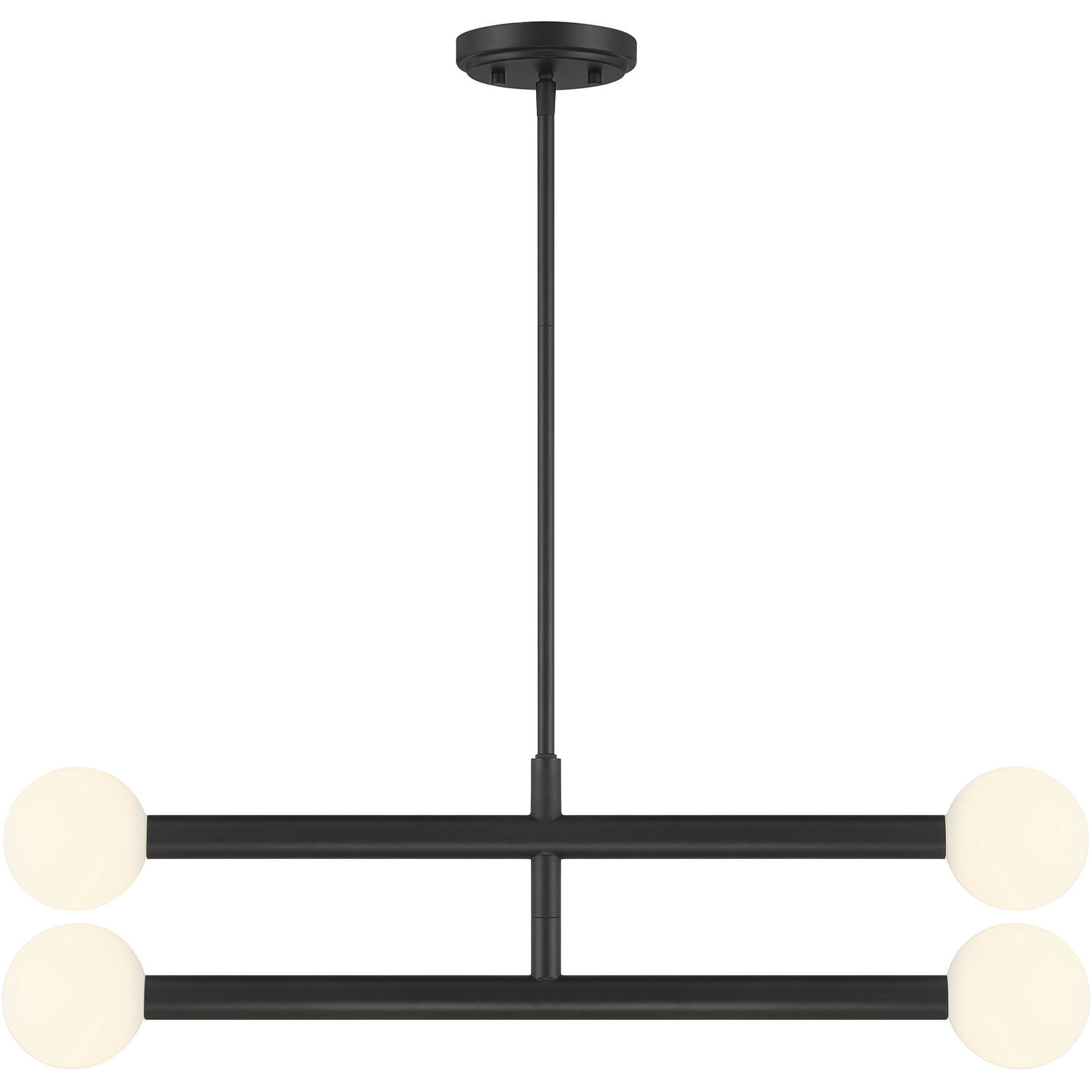 Contemporary LED 30 inch Matte Black Chandelier Ceiling Light