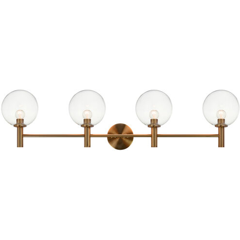 Cosmo Wall Sconce Wall Light in Aged Gold Brass and Clear
