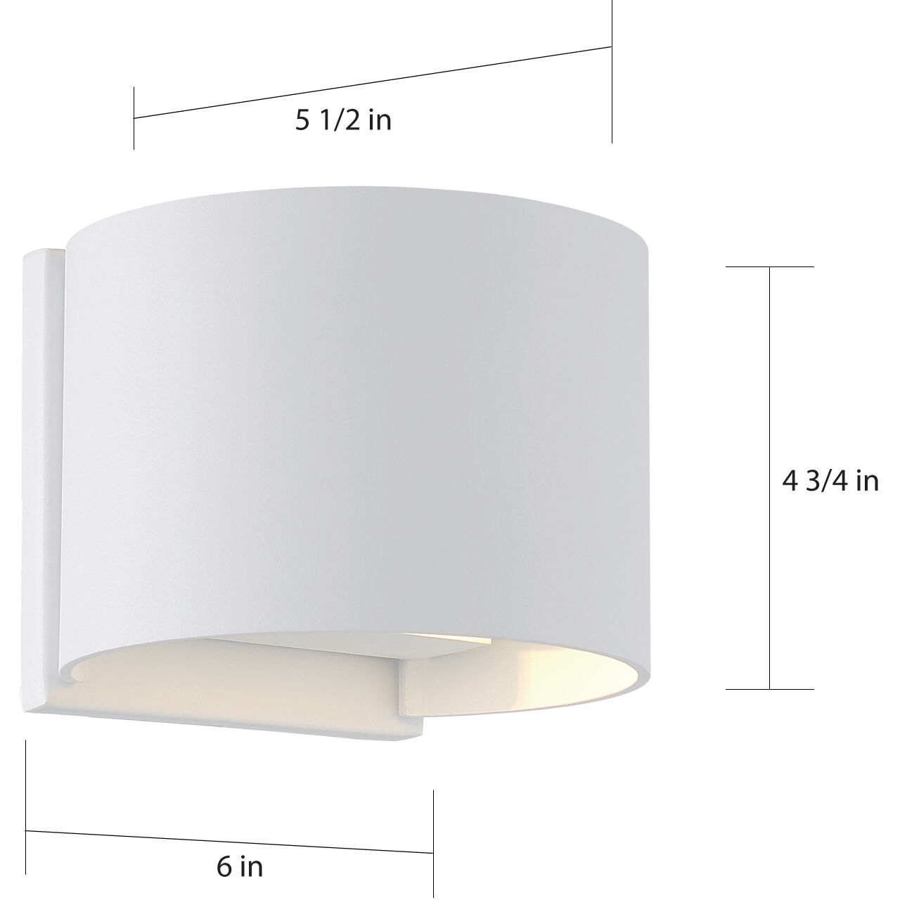 Lightgate LED 5 inch White Outdoor Wall Sconce
