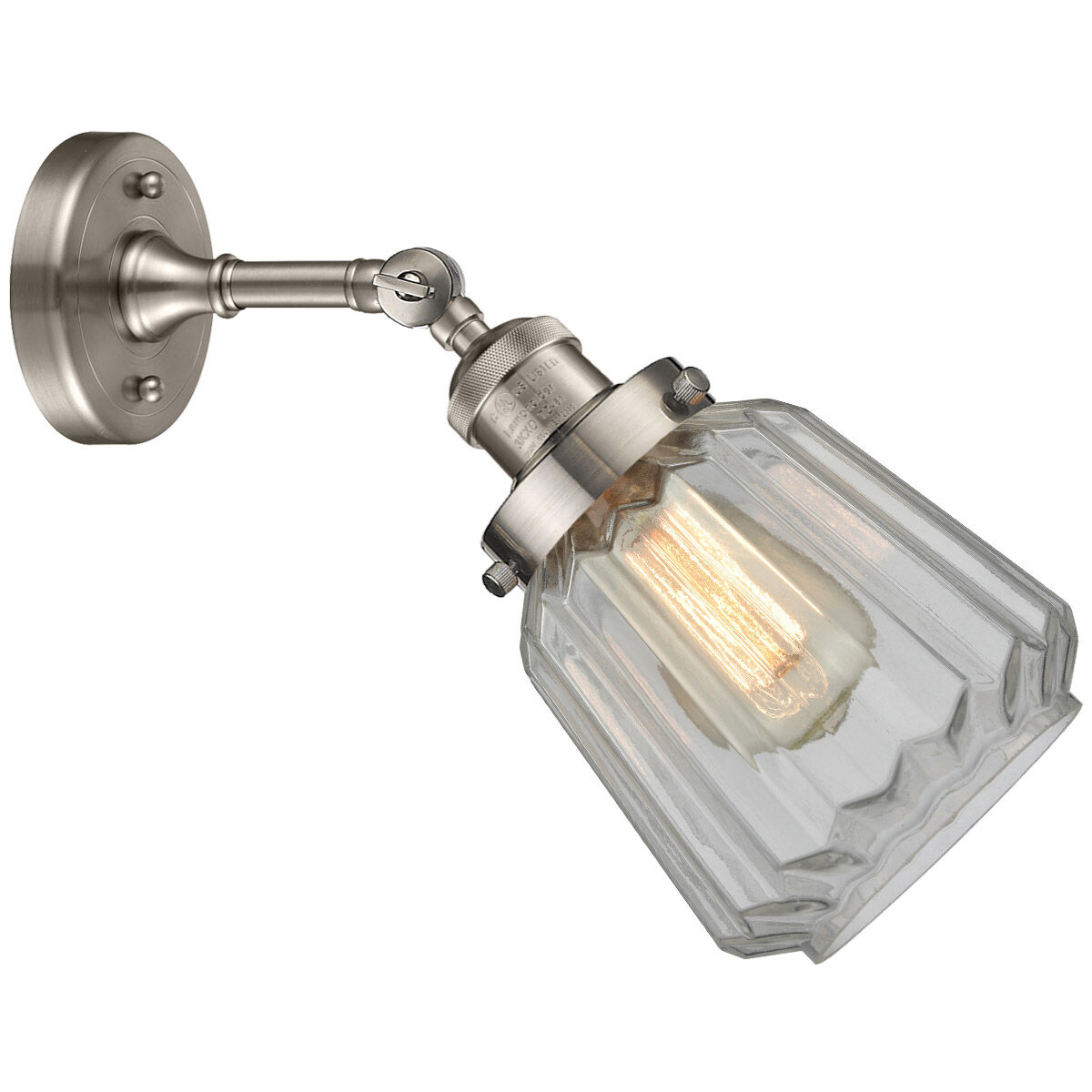 Franklin Restoration Chatham LED 6 inch Brushed Satin Nickel Sconce Wall Light in Clear Glass, Franklin Restoration
